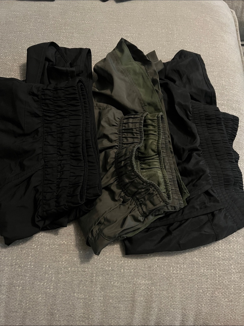 Athletic Works Black and Olive Green Athletic Shorts